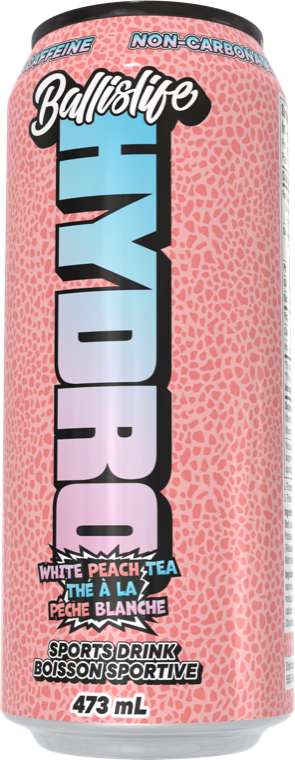 Ball Is Life Hydro White Peach Tea 473 mL can